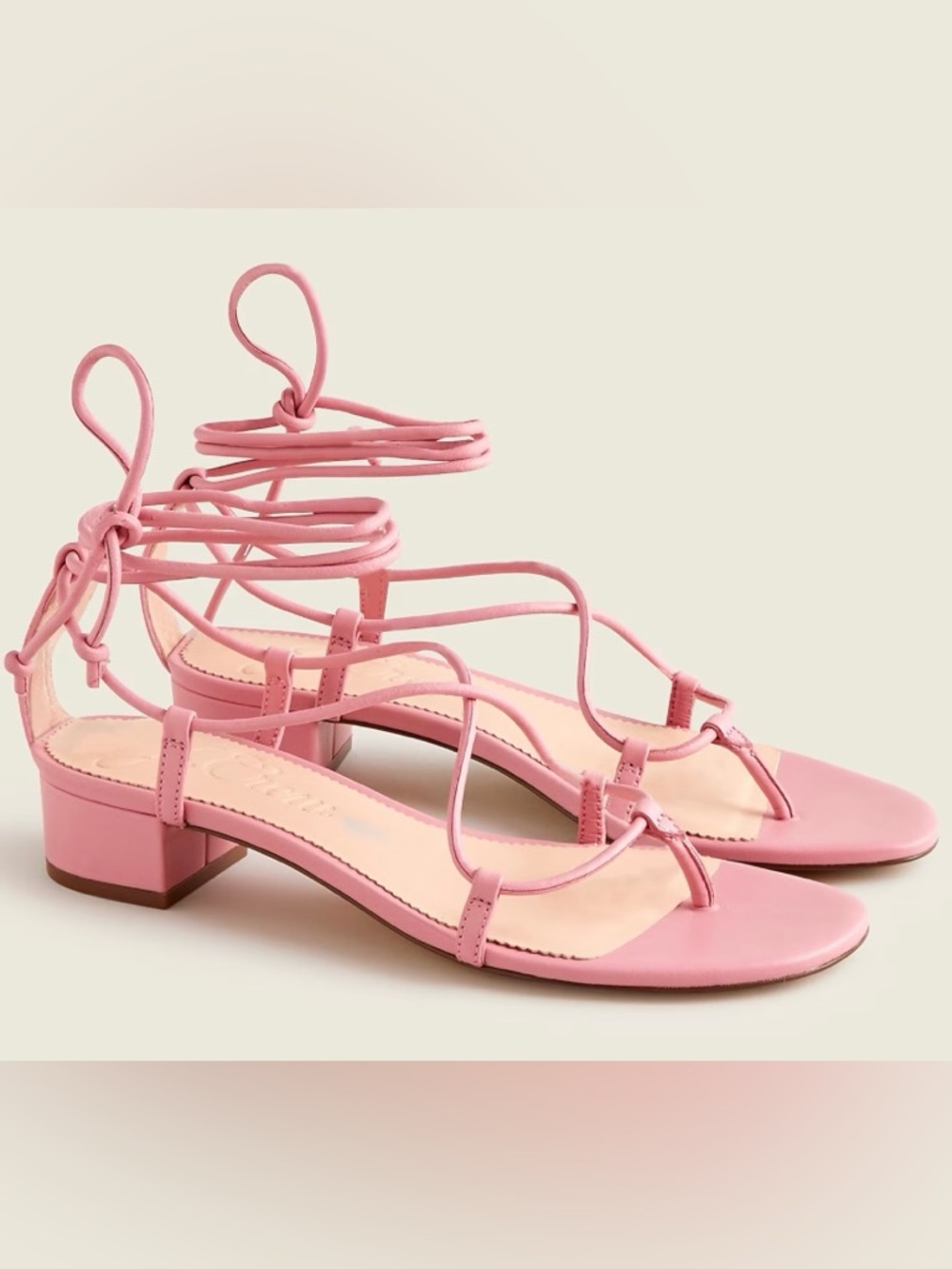 J. Crew Leather low-heel lace-up sandals